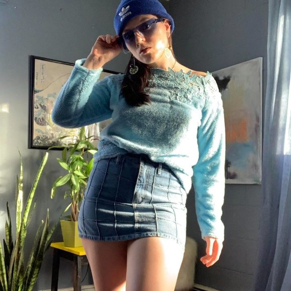 Fuzzy Baby Blue Sweater - Picture 4 of 4